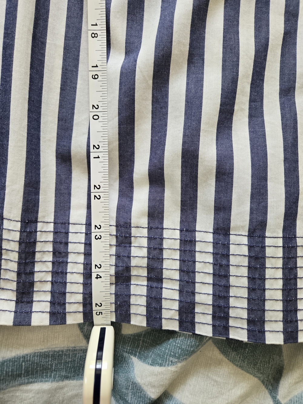 Striped Blue & White Peasant Top - Picture 12 of 12